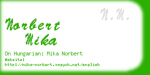 norbert mika business card